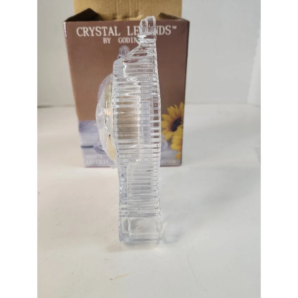 Vintage Godinger Crystal Legends Petite Gothic Clock 24% Lead Crystal Open Box